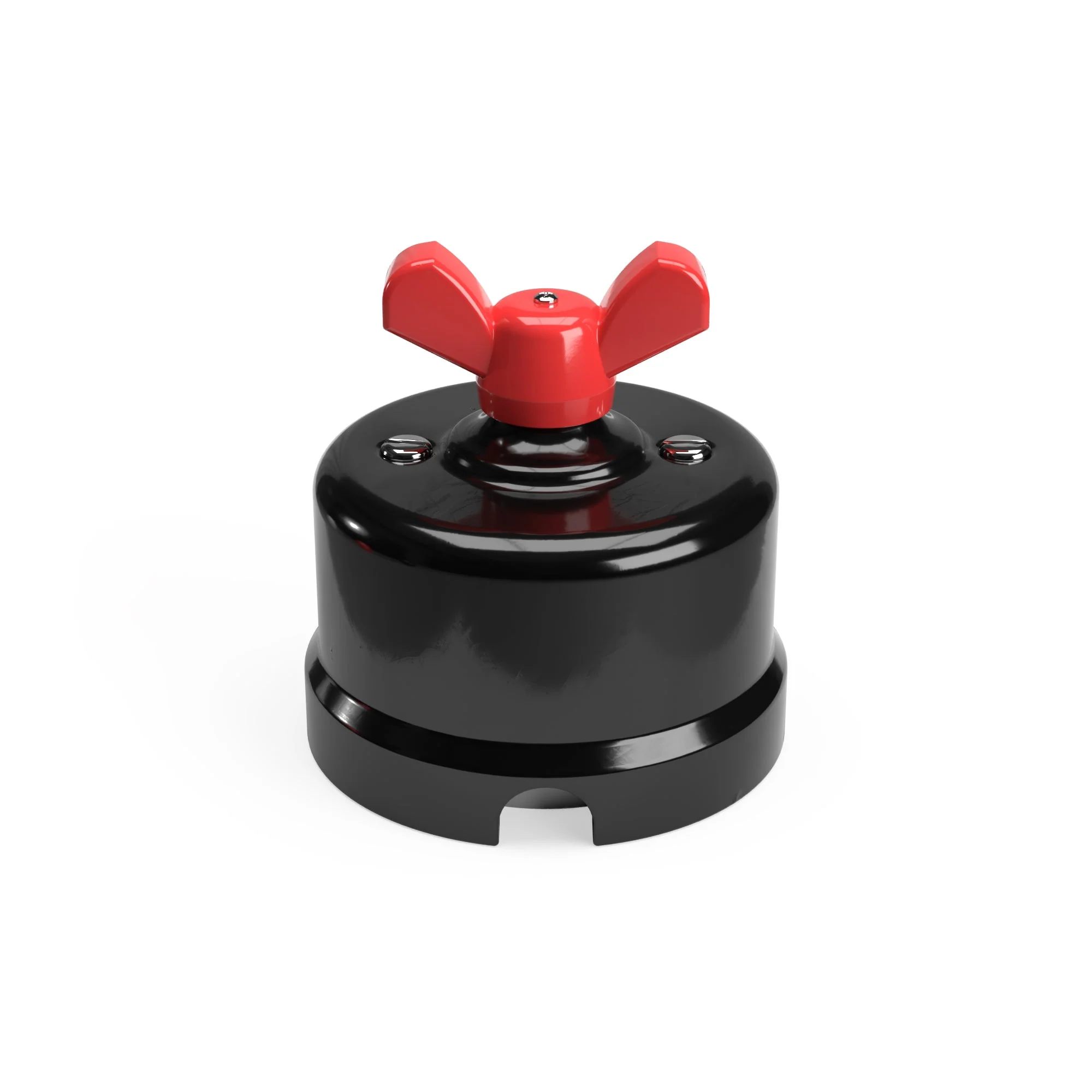 Black porcelain switch with butterfly nut - Image 15