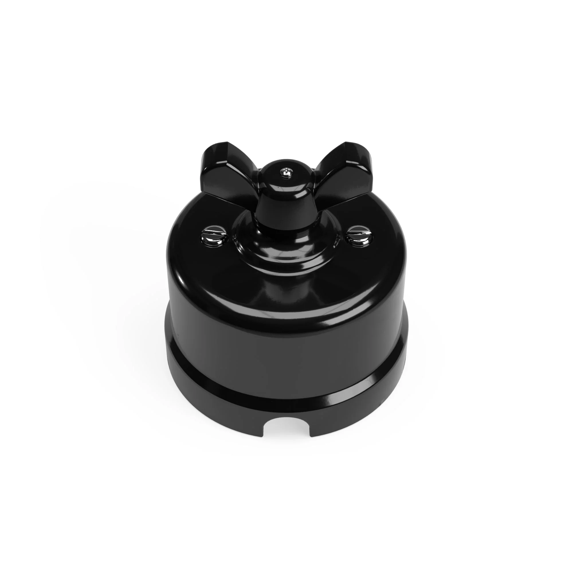 Black porcelain switch with butterfly nut - Image 8