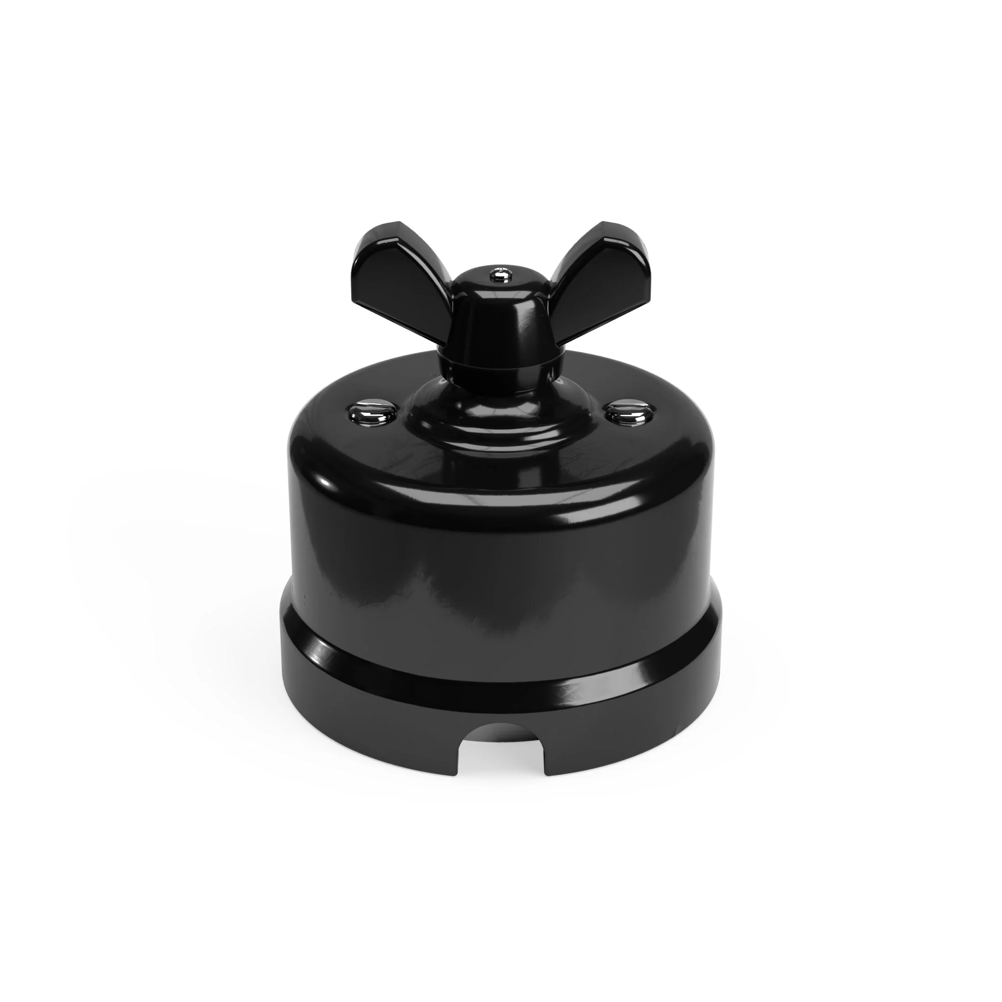 Black porcelain switch with butterfly nut - Image 9