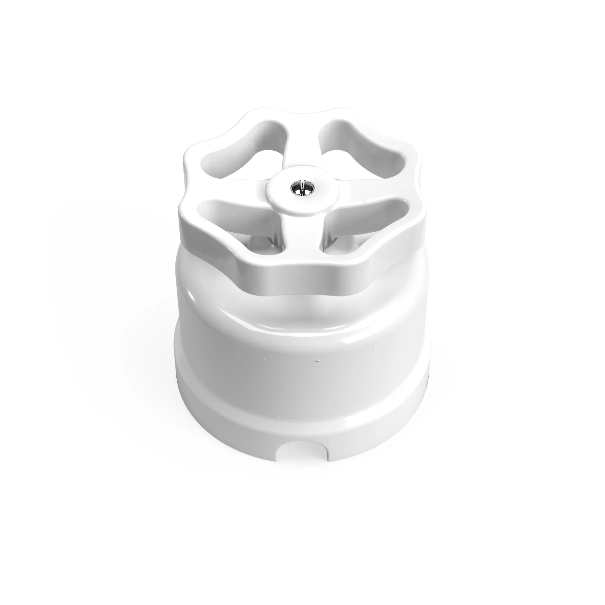White porcelain switch with knob
