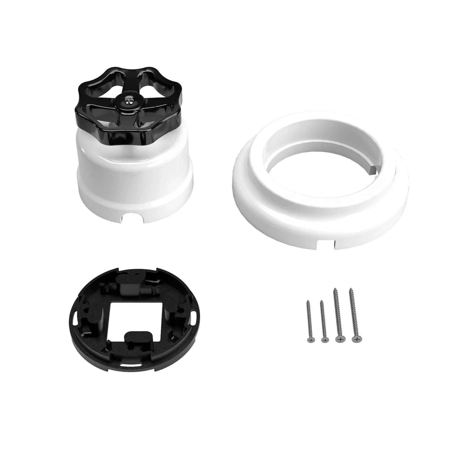 Switch/deviator kit with knob and white porcelain base - Image 11
