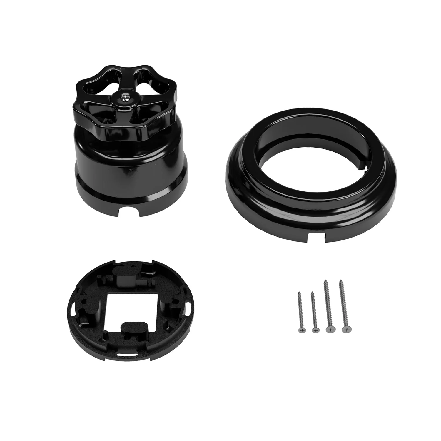 Switch/deviator kit with black porcelain knob and base - Image 11