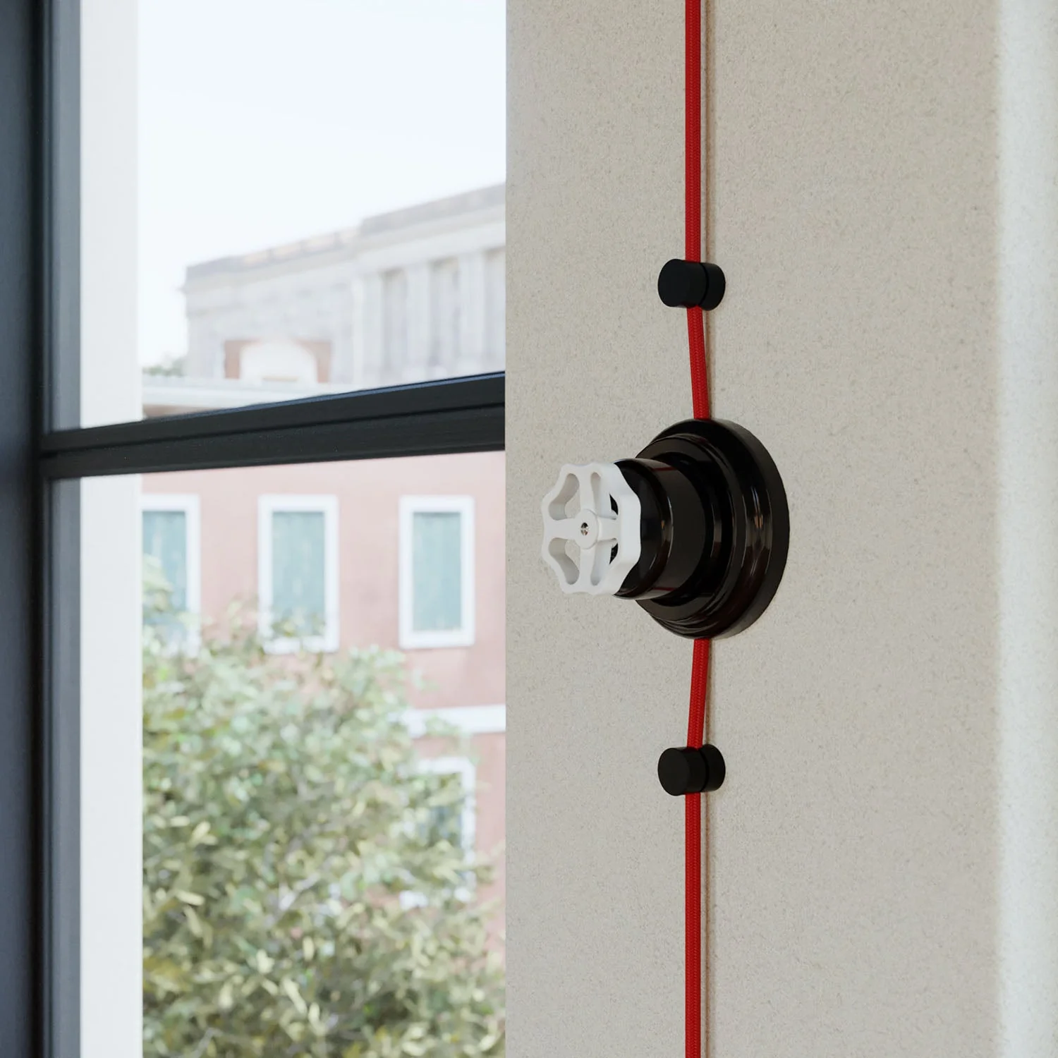 Switch/deviator kit with black porcelain knob and base - Image 4