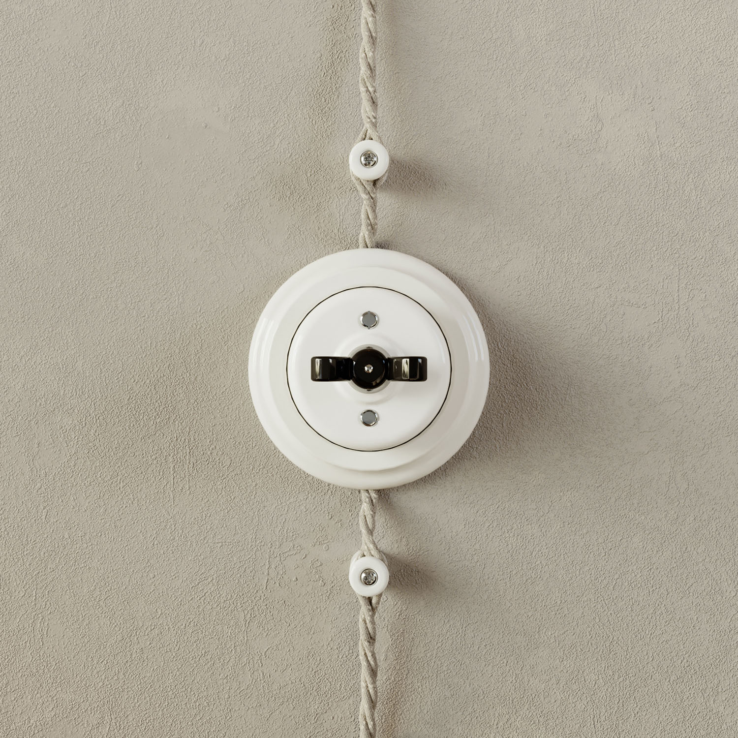 Switch/selector kit with wing nut and white porcelain base - Image 12