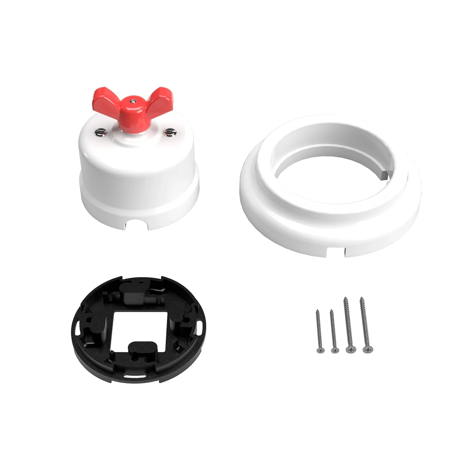 Switch/selector kit with wing nut and white porcelain base - Image 16