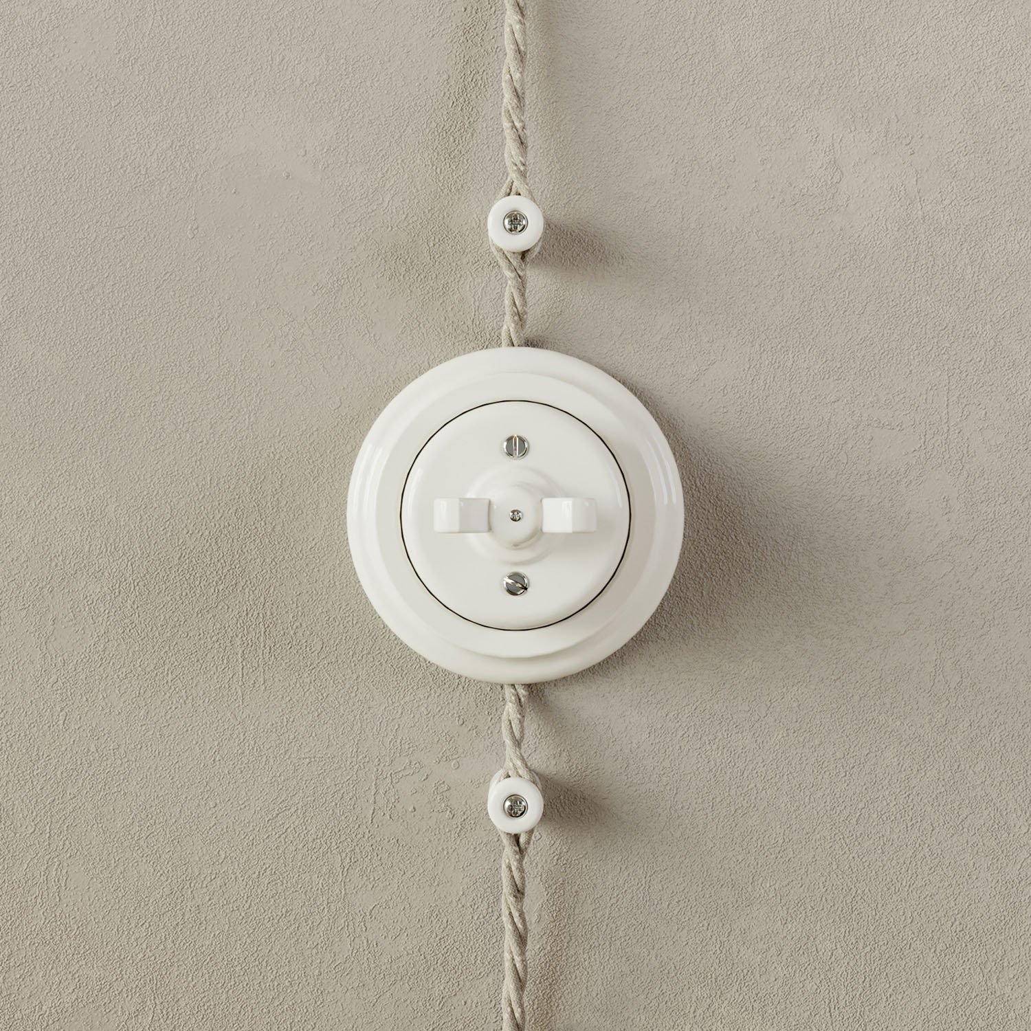 Switch/selector kit with wing nut and white porcelain base - Image 4
