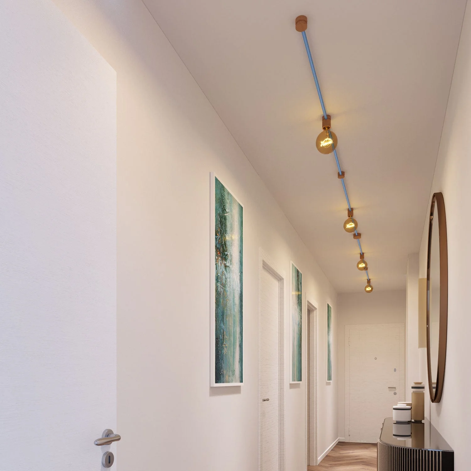 Filé Symmetric System Kit - with 5 m CM17 cord for string lights and 9 wooden components for interiors - Image 2