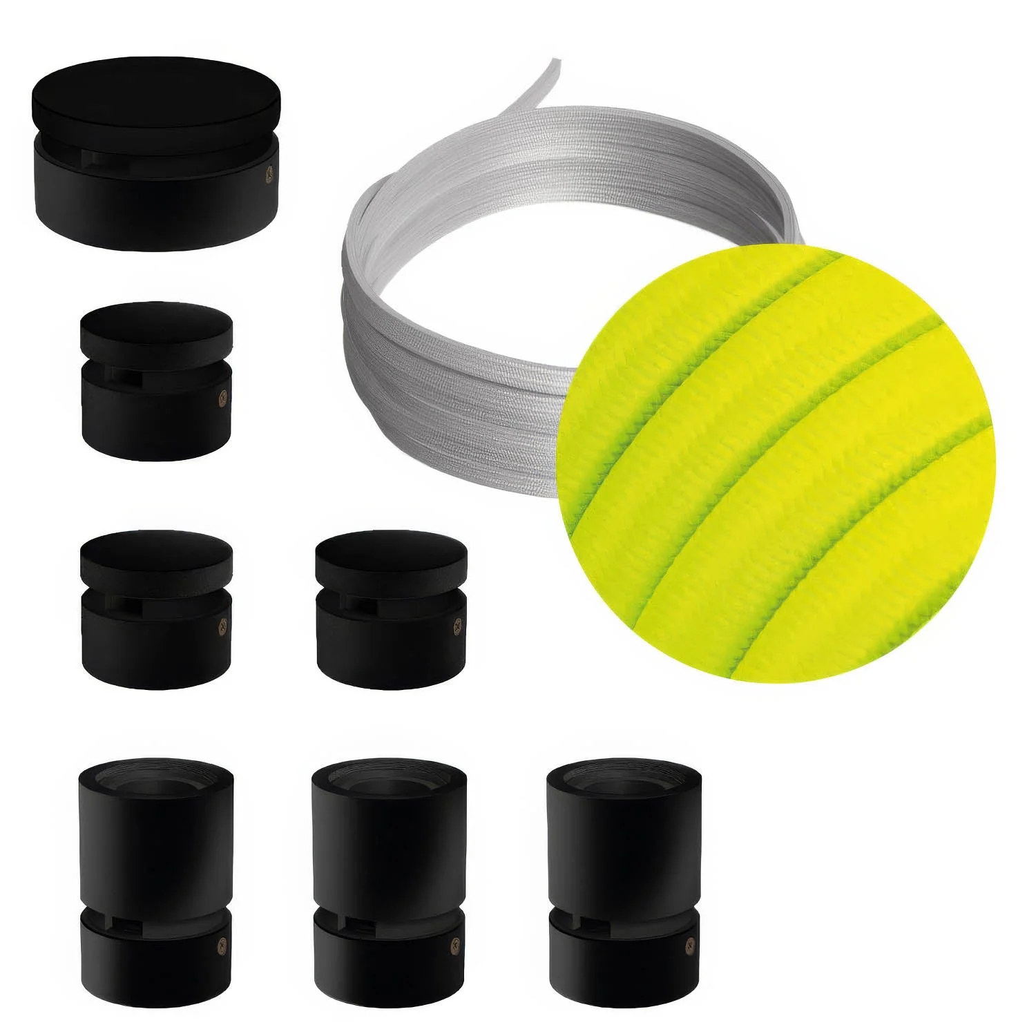 Filé Linear Kit System - with 5 m CF10 cord for string lights and 7 black painted wooden components for indoor use