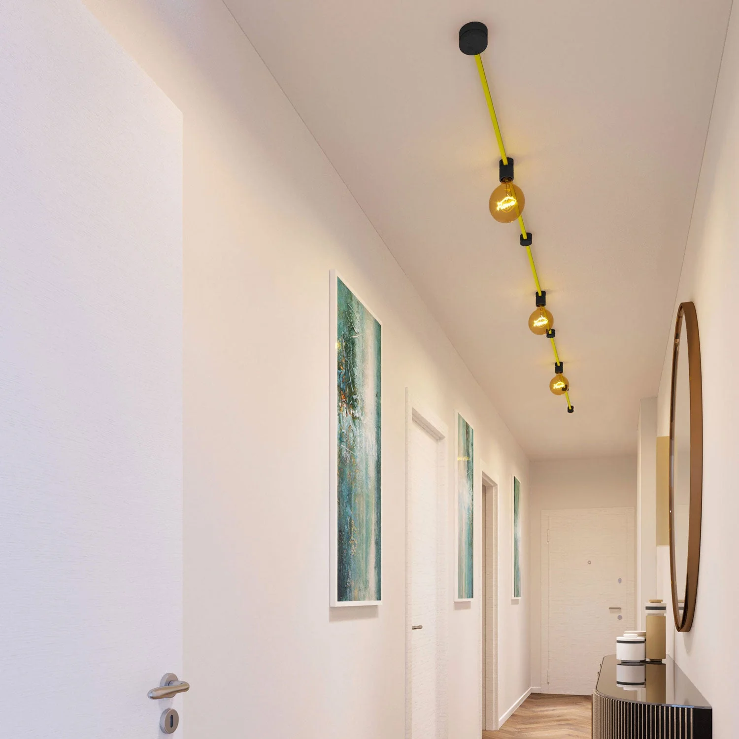 Filé Linear Kit System - with 5 m CF10 cord for string lights and 7 black painted wooden components for indoor use - Image 2