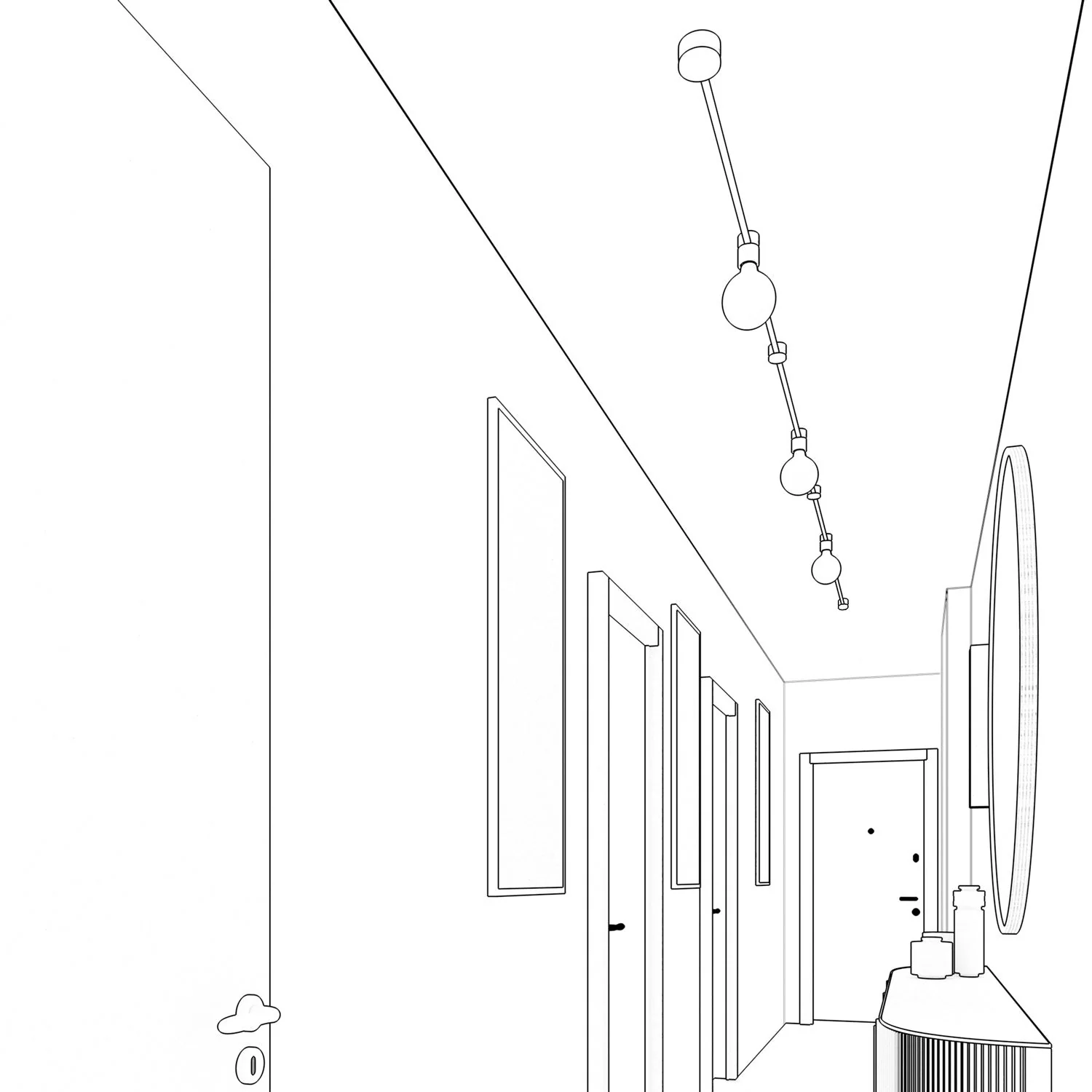Filé Linear Kit System - with 5 m CF10 cord for string lights and 7 black painted wooden components for indoor use - Image 4