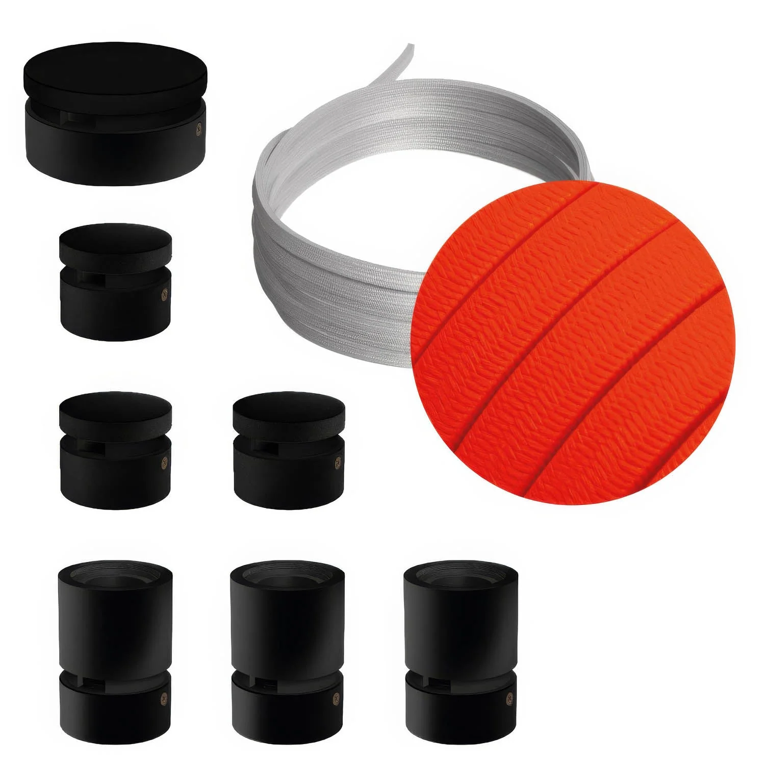 Filé Linear System Kit - with 5 m CF15 cord for string lights and 7 black-painted wooden components for indoor use