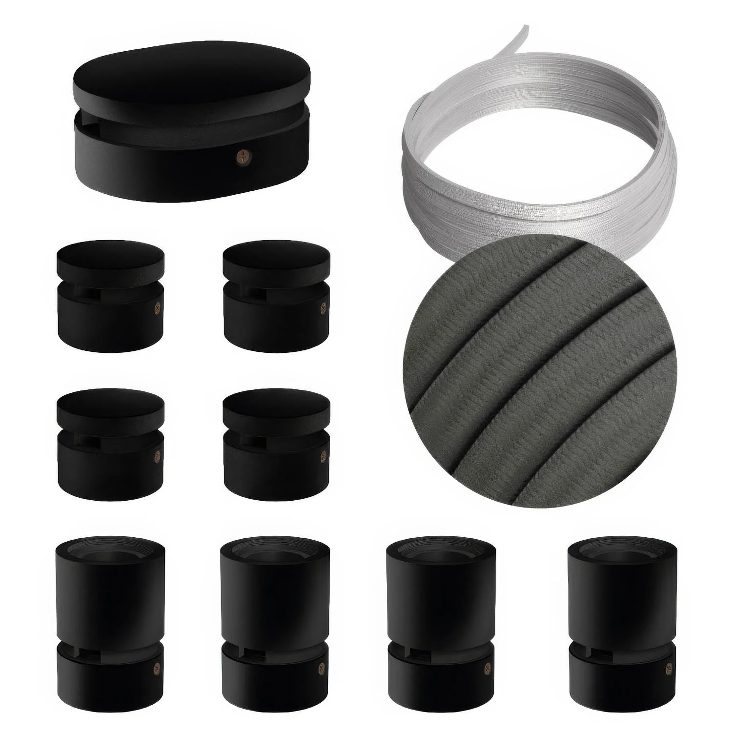 Filé Symmetric System Kit - with 5 m CM03 cord for string lights and 9 black painted wooden components for indoor use