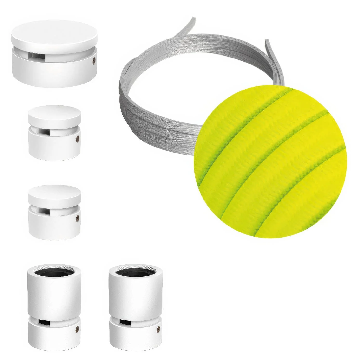Filé Wiggle Kit System - with 3 m CF10 cord for string lights and 5 white painted wooden components for indoor use