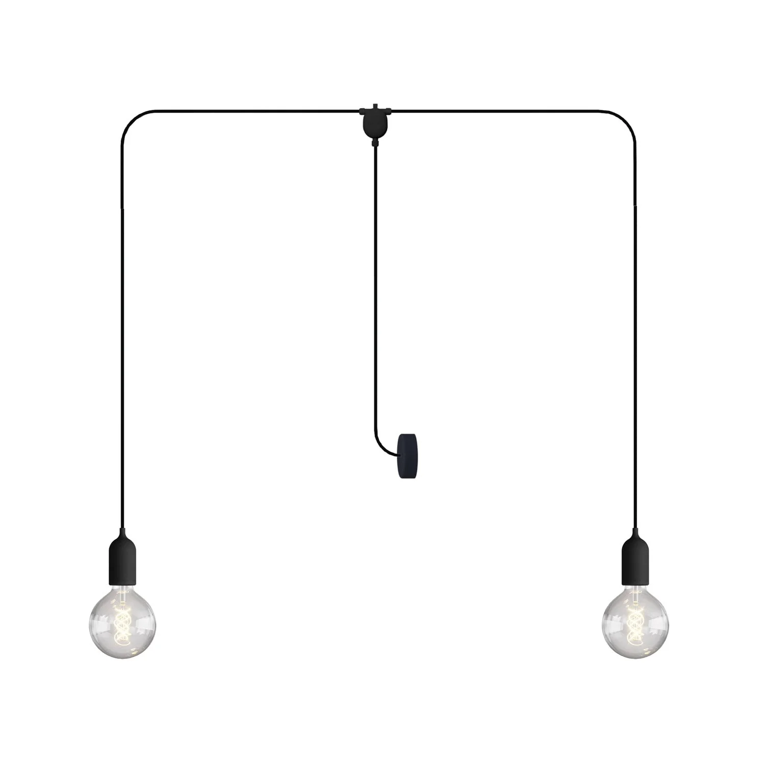 T-Snake EIVA outdoor lamp for wet locations with 2 lights and canopy – Black