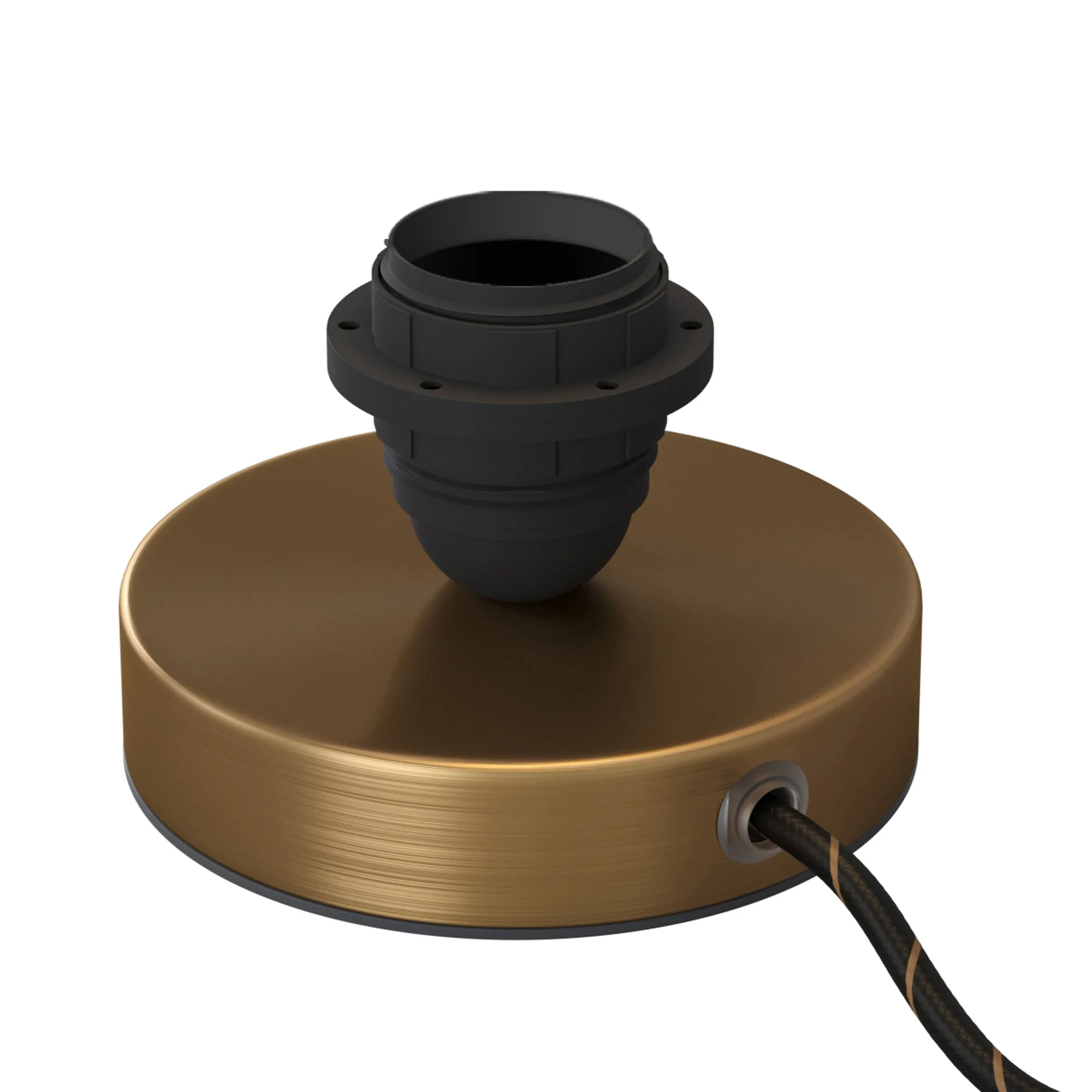 Posaluce for lampshade - Metal table lamp with UK plug - Satin bronze