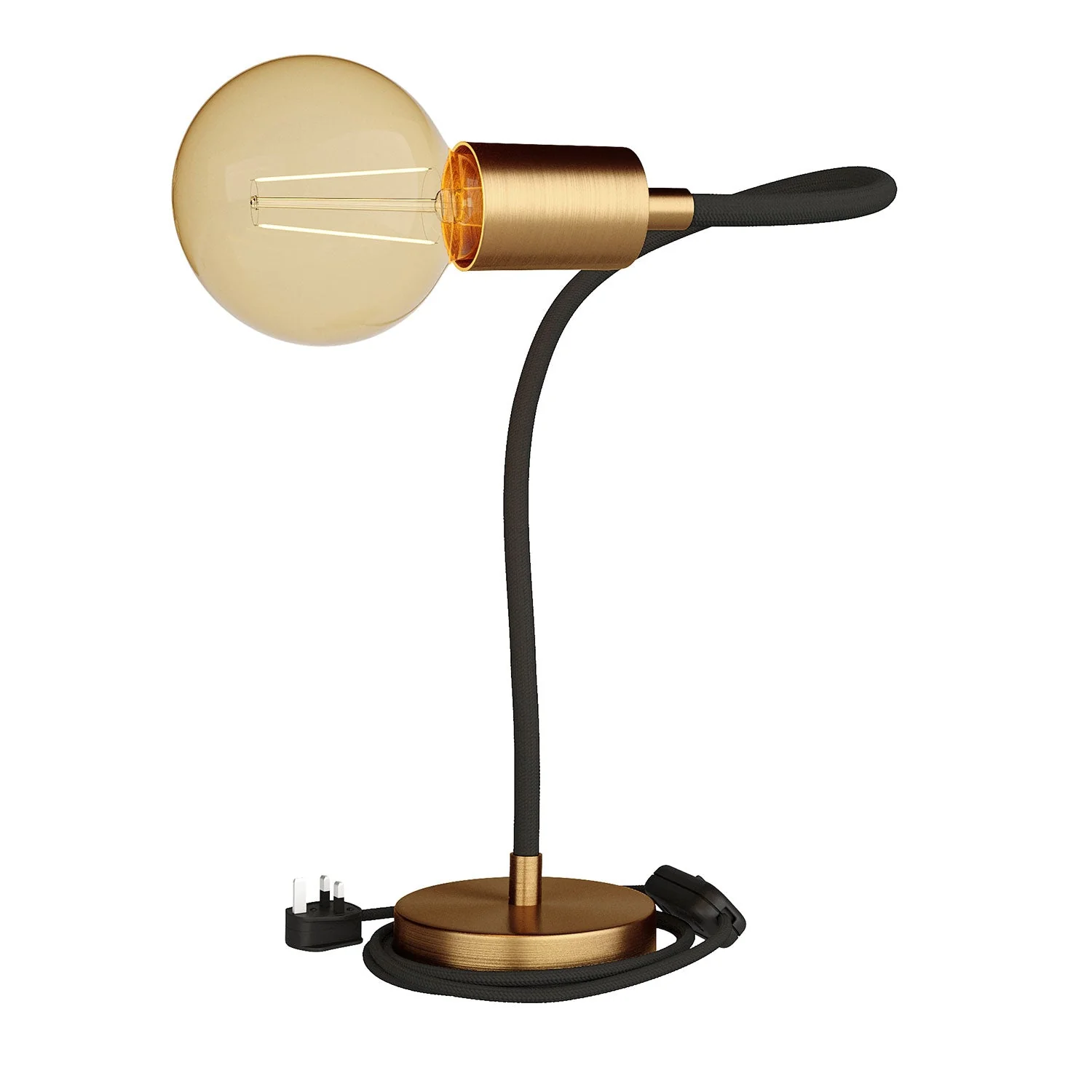 Table Flex adjustable table lamp with diffused light and UK plug - Satin bronze