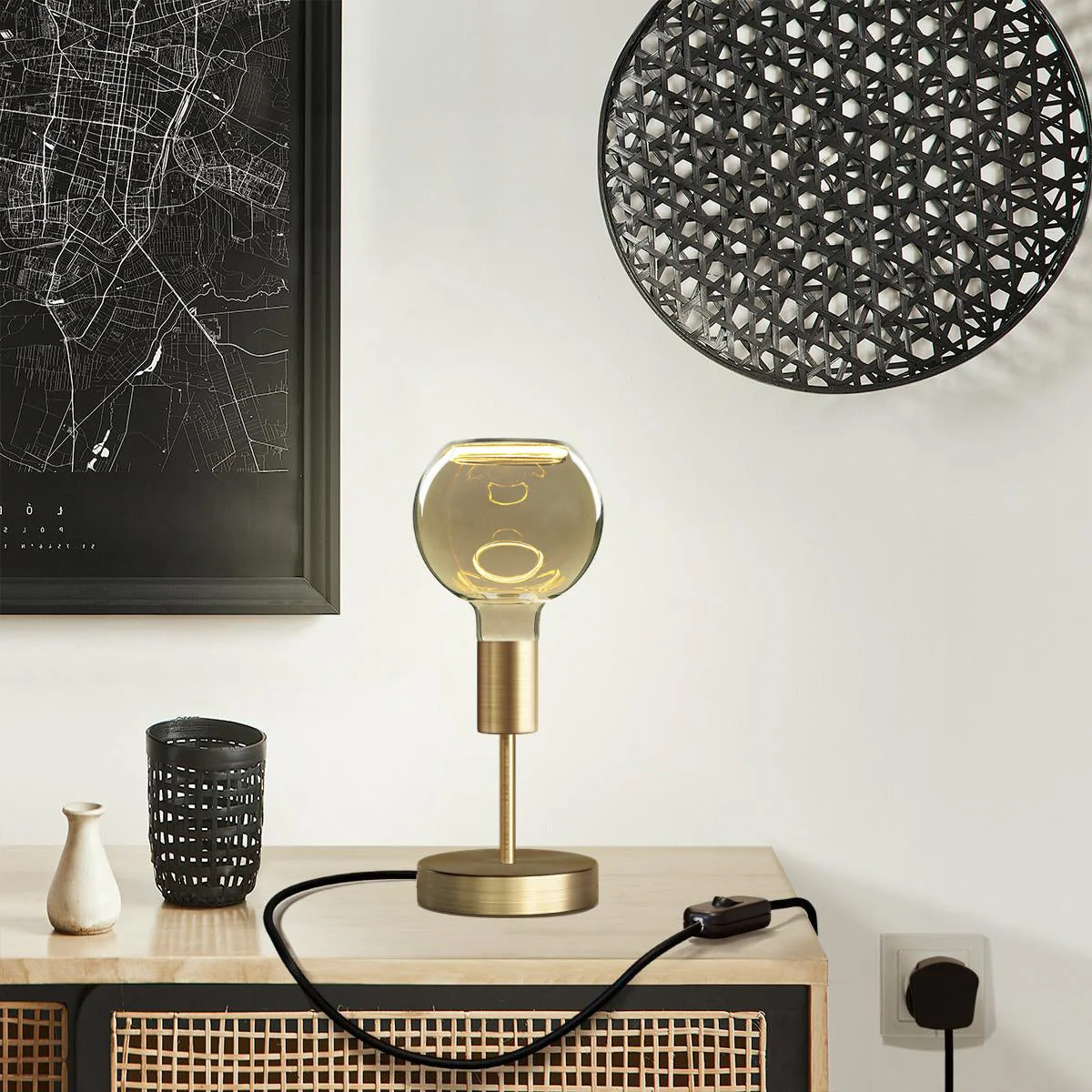 Alzaluce Globo Ghost table lamp in metal with UK plug - Satin bronze - Image 2