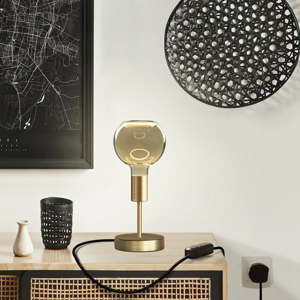 Alzaluce Globo Ghost table lamp in metal with UK plug - Satin bronze - Image 6