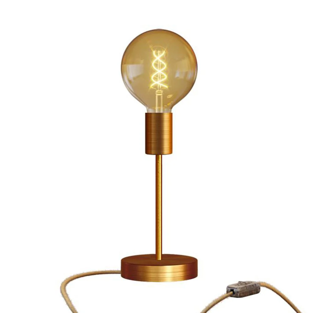 Alzaluce Globo table lamp in satin copper metal