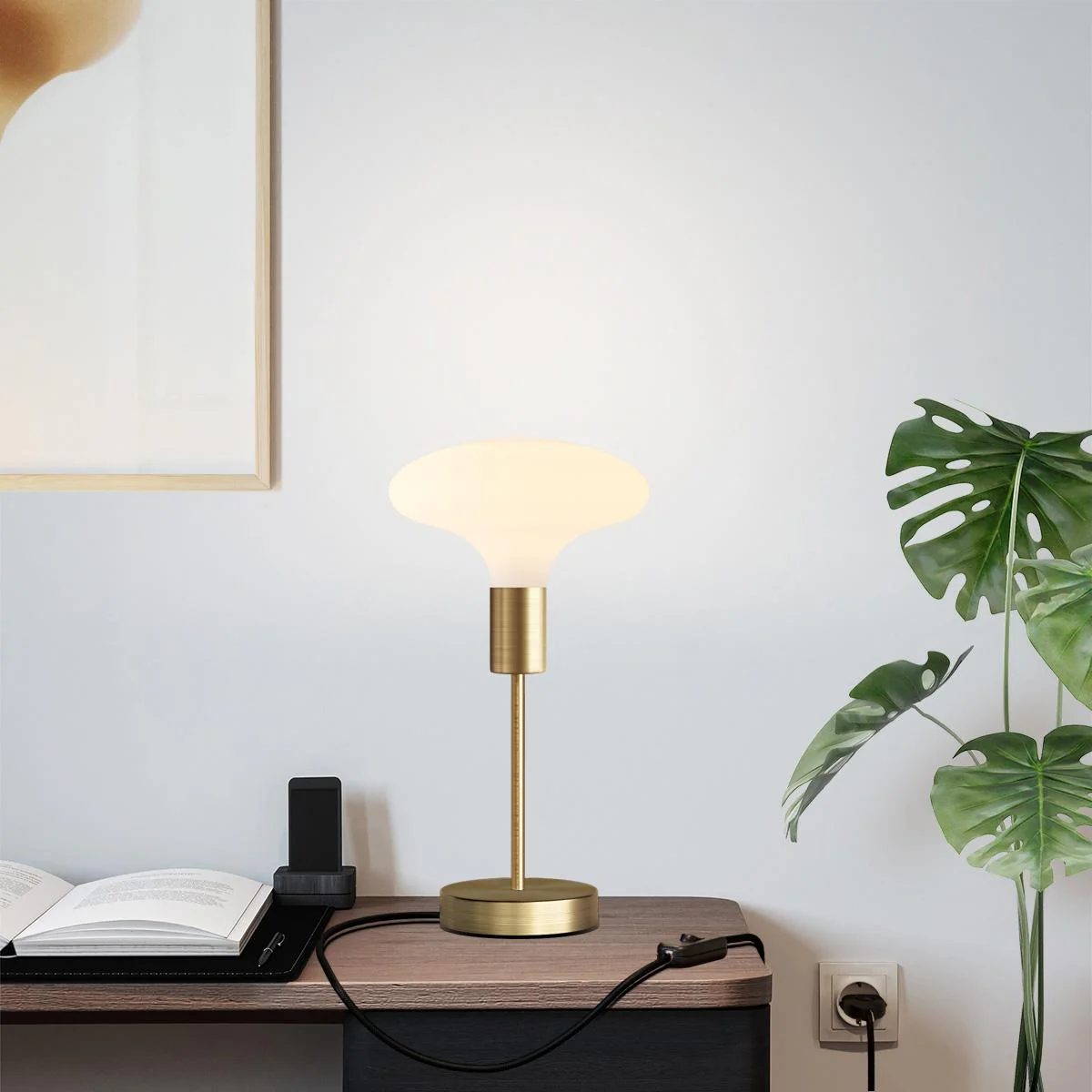 Alzaluce Idra table lamp in metal - Satin bronze - Image 2