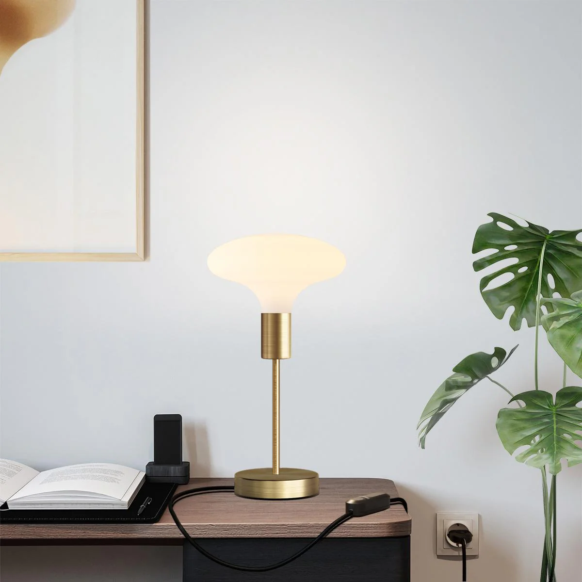 Alzaluce Idra table lamp in metal - Satin bronze - Image 6