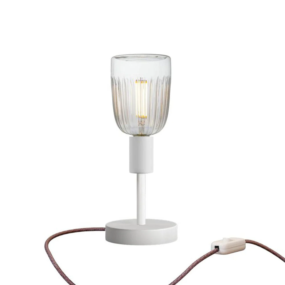Alzaluce Tiche table lamp in metal with UK plug - Matte white
