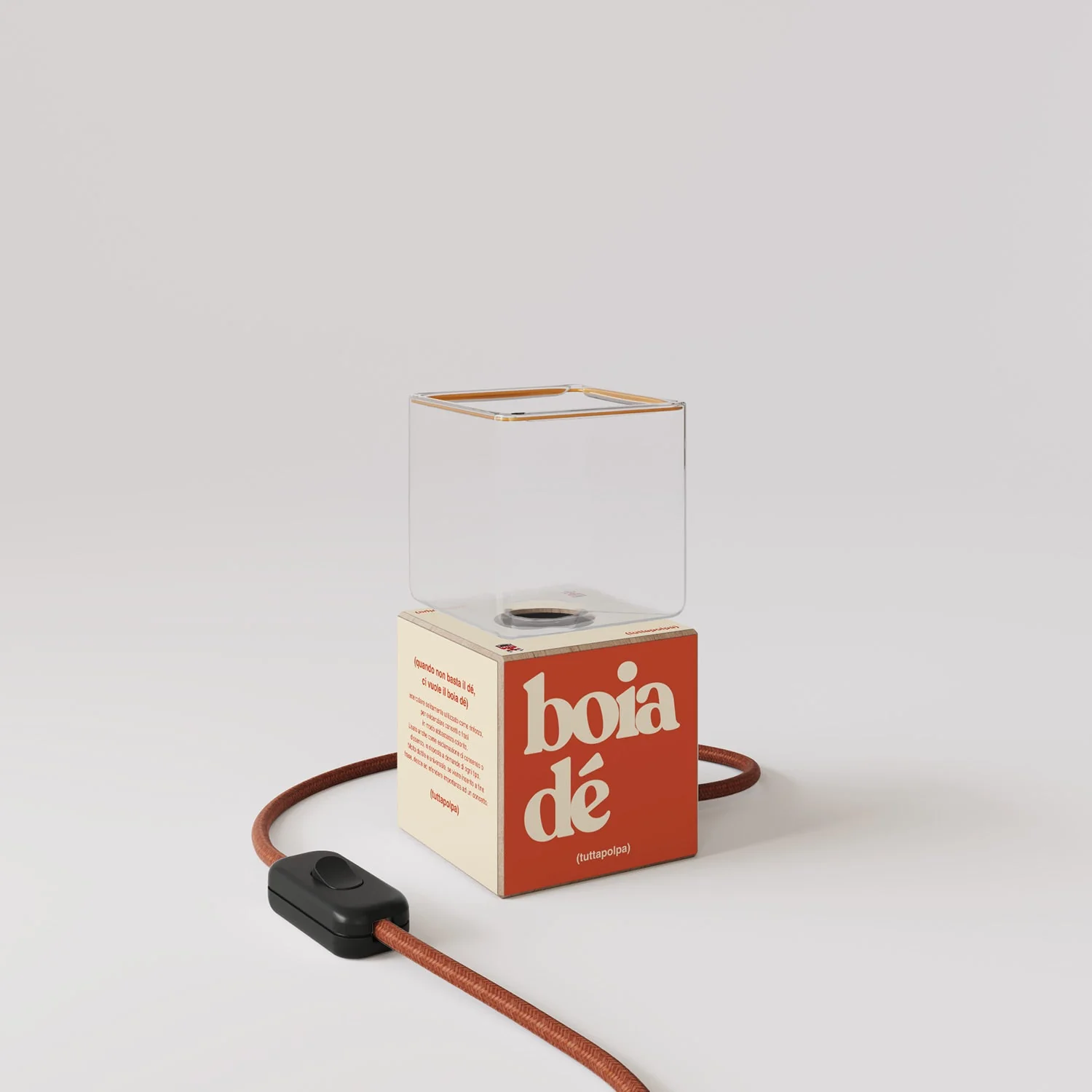 Cubetto table lamp "Boia de" with UK plug and Ghost light bulb - Tuttapolpa - Image 4