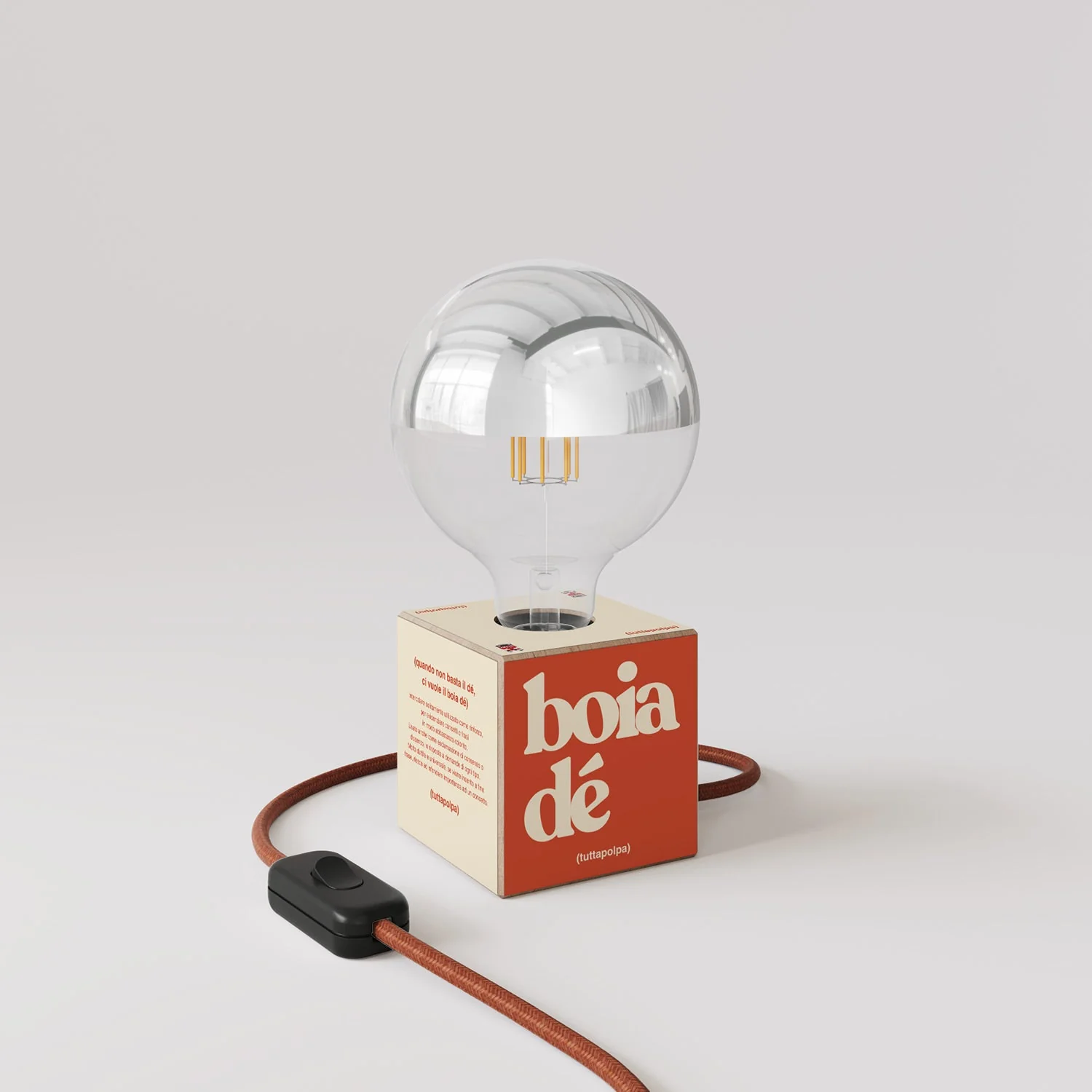 Cubetto table lamp "Boia de" with English Plug and half-silvered globe Light bulb - Tuttapolpa - Image 3