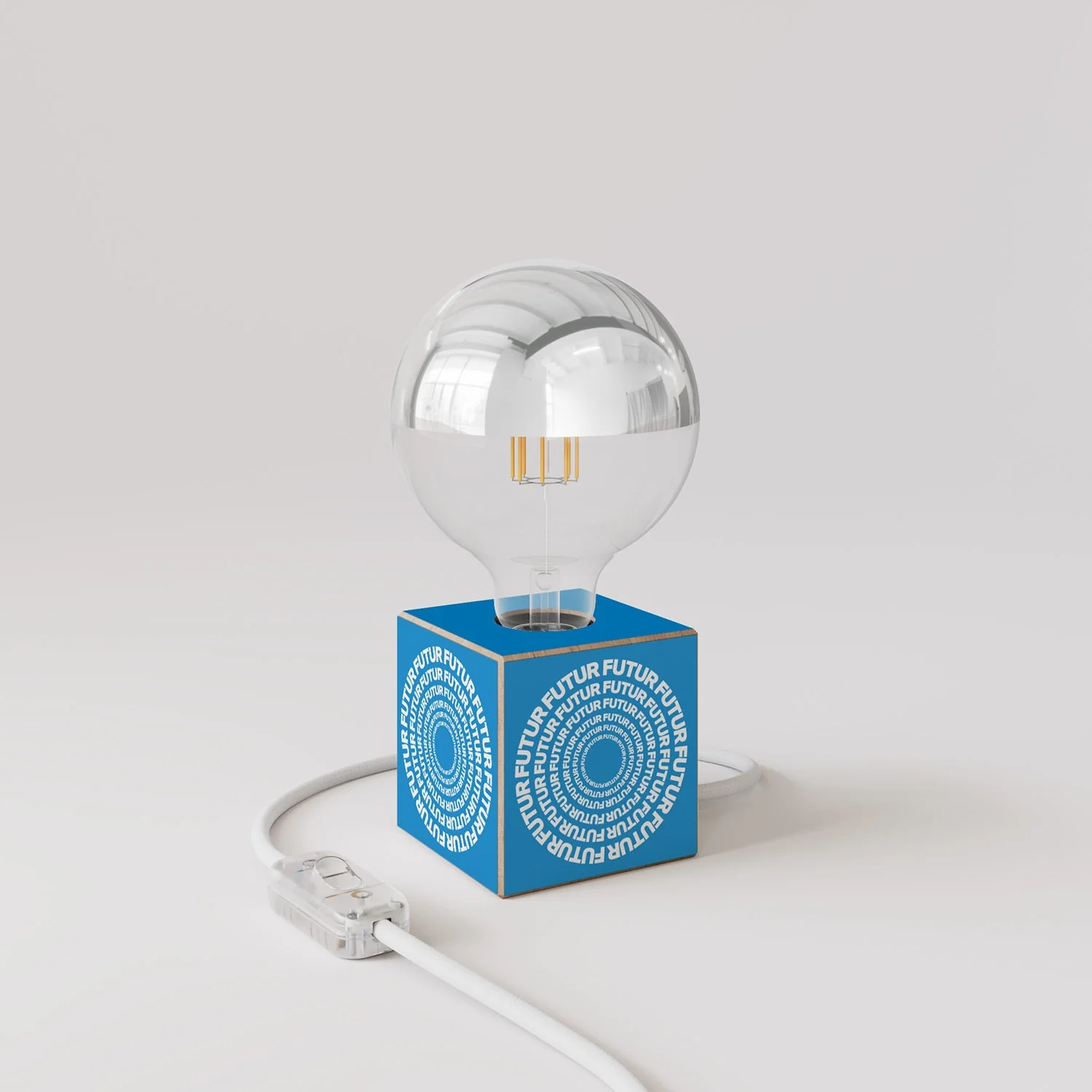 Cubetto table lamp "Futur" with half-silvered globe Light bulb - Futur Festival - Image 3