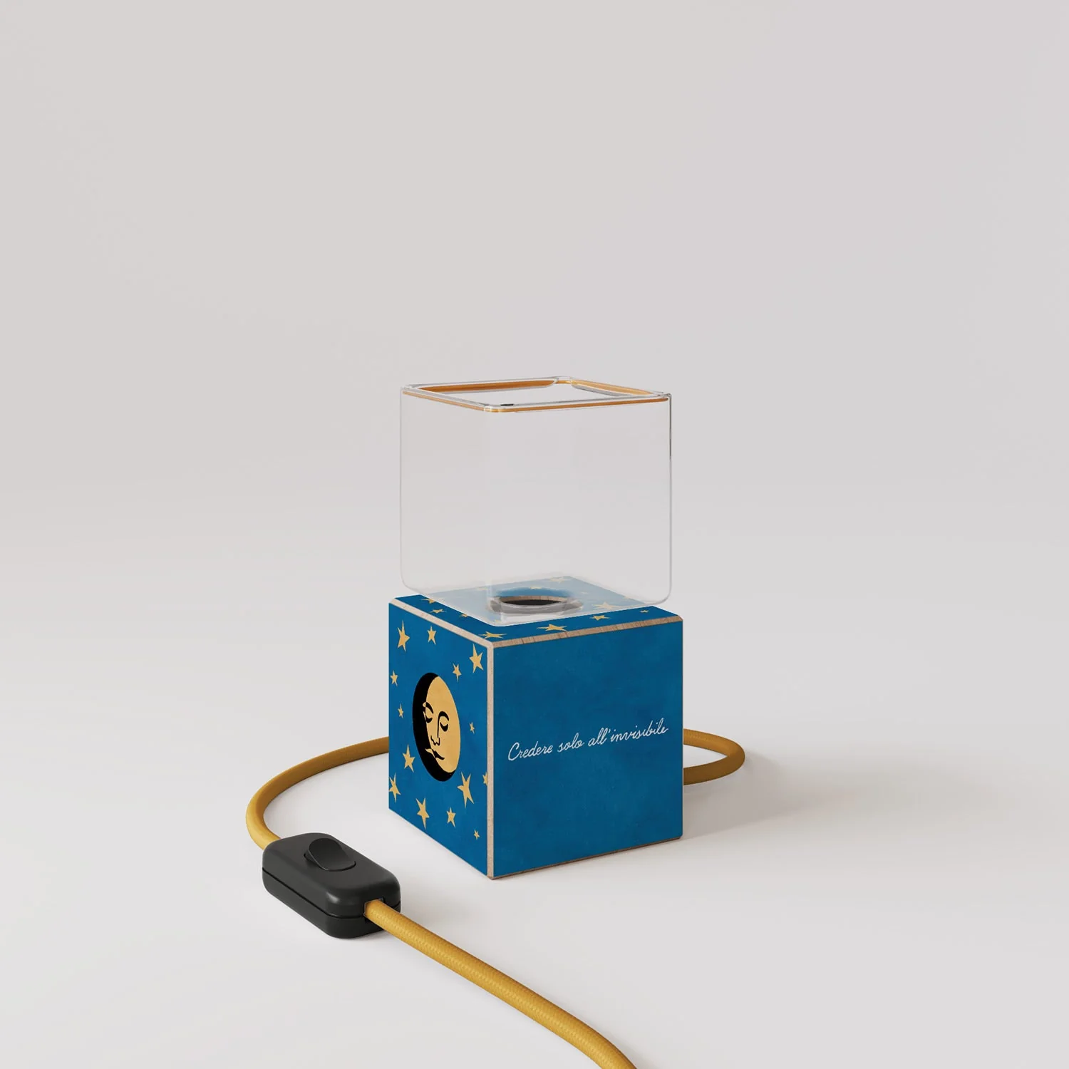 Cubetto Table Lamp "La Luna" with UK plug and Ghost light bulb - Santomanifesto - Image 4