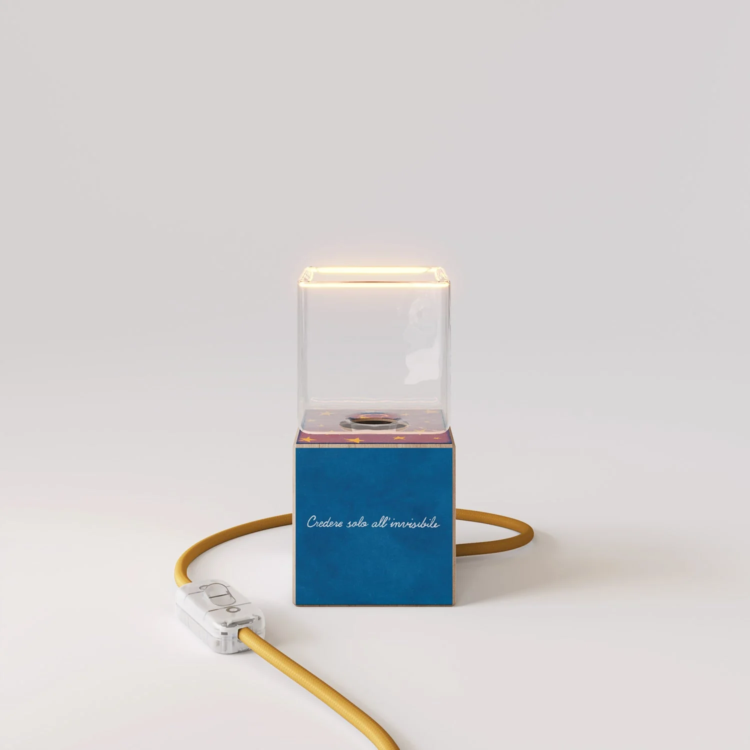 Cubetto table lamp “La luna” with Ghost Light bulb - Santomanifesto - Image 5