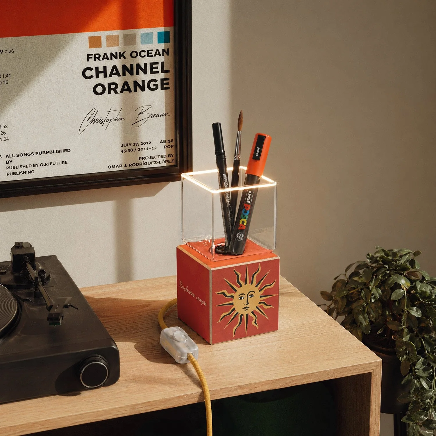 Cubetto table lamp "Il sole" with Ghost Light bulb - Santomanifesto - Image 3