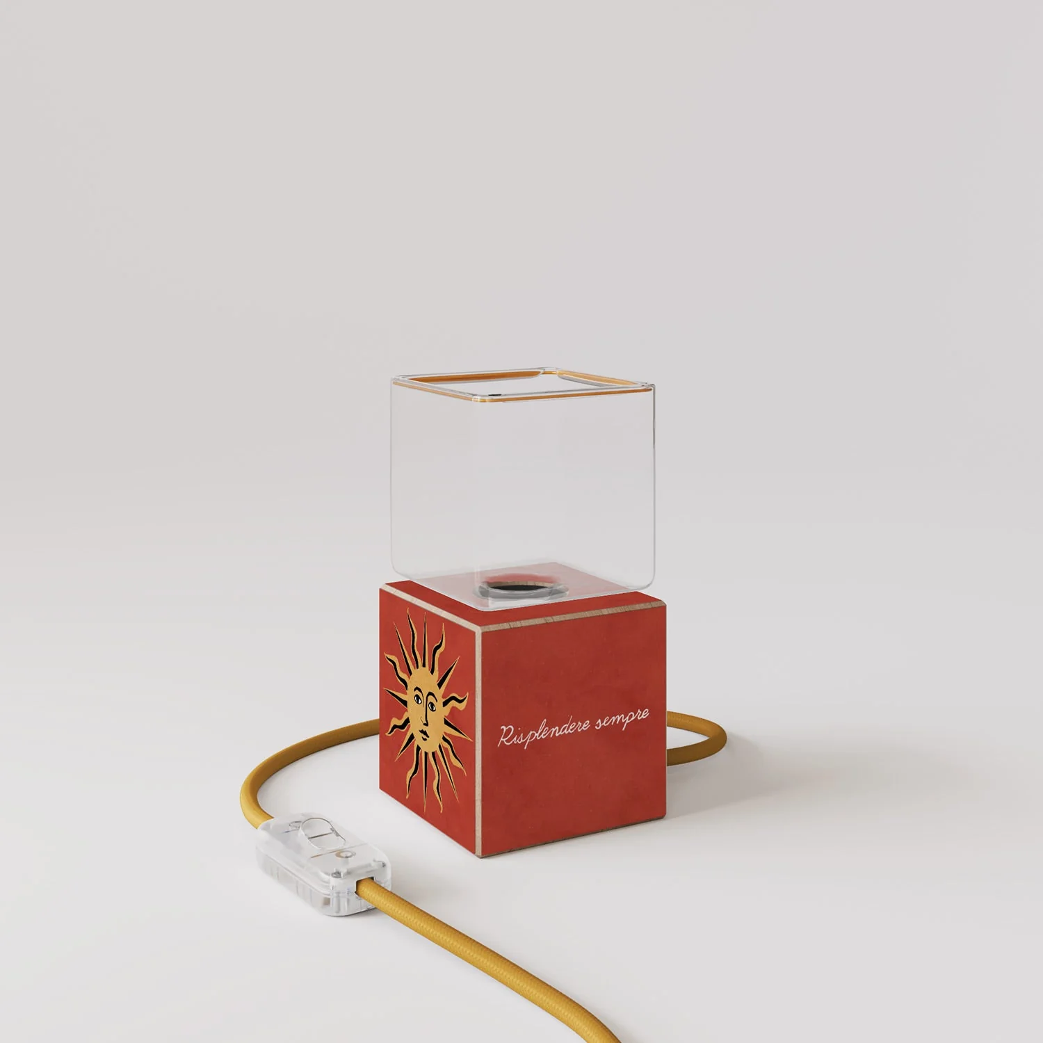 Cubetto table lamp "Il sole" with Ghost Light bulb - Santomanifesto - Image 4