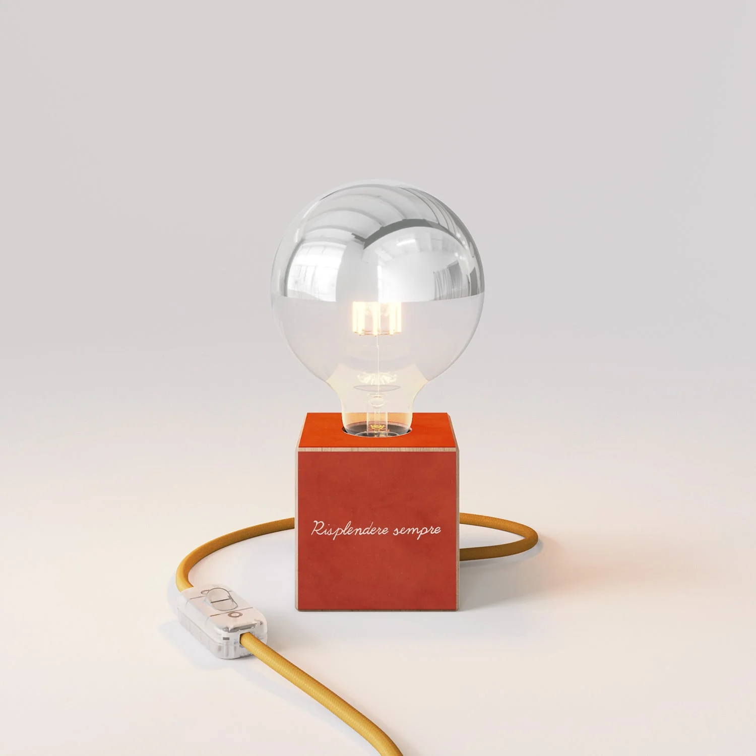 Cubetto table lamp "Il sole" with half-silver globe light bulb - Santomanifesto - Image 4