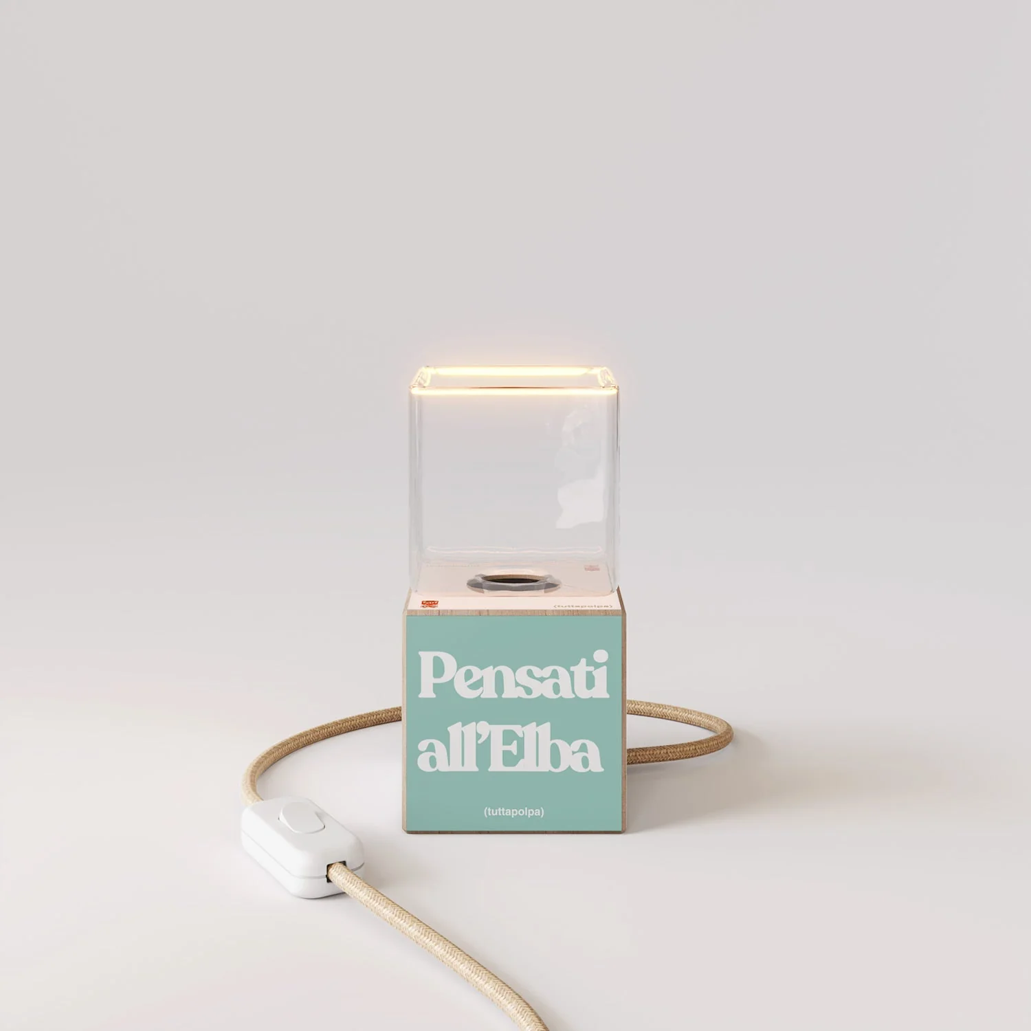 Cubetto table lamp “Pensati all’Elba” with UK Plug and Ghost Light bulb - Tuttapolpa - Image 5