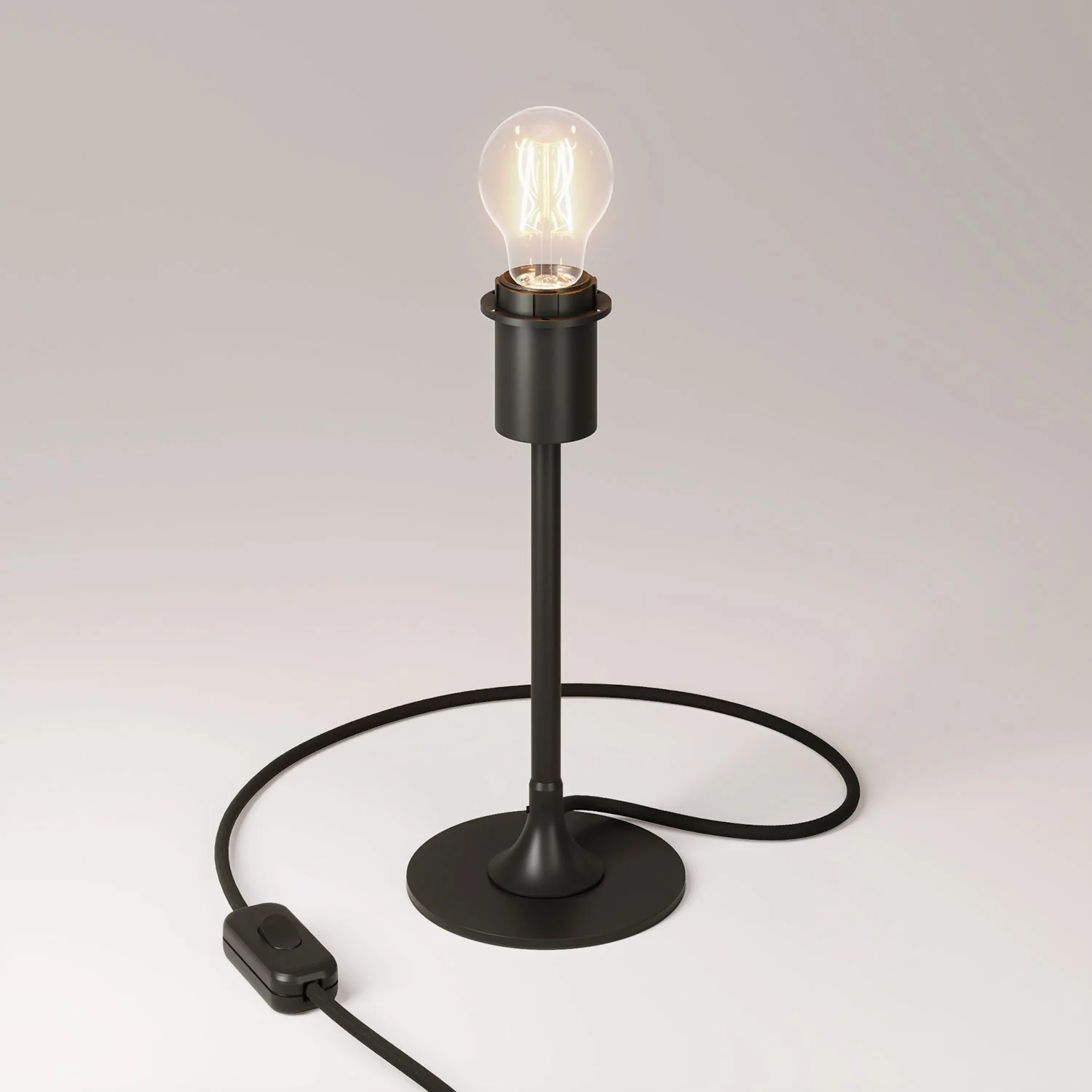 MAG-Y table lamp with round metal base and ready for lampshade - Black
