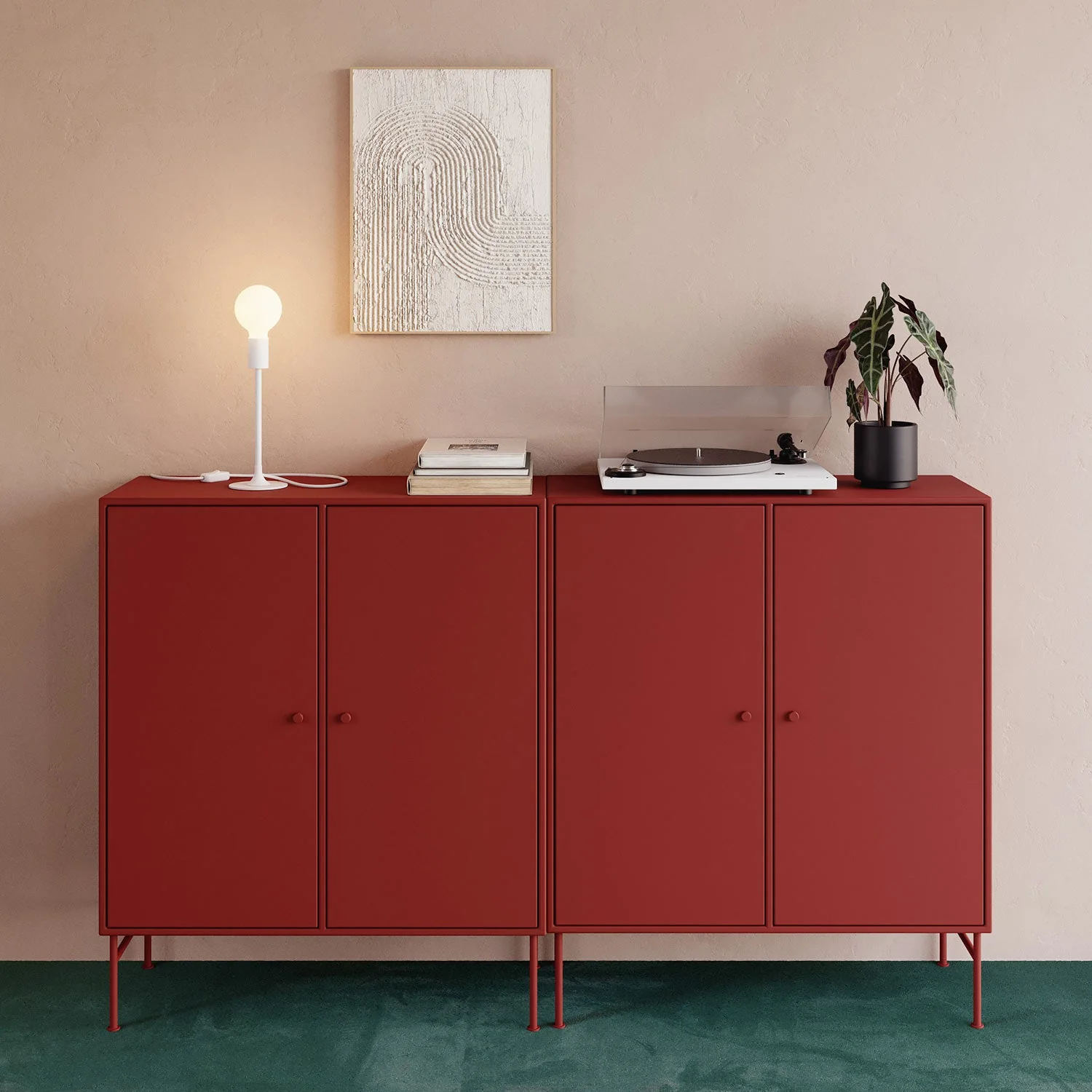 MAG-Y table lamp with round metal base - Matte white - Image 2