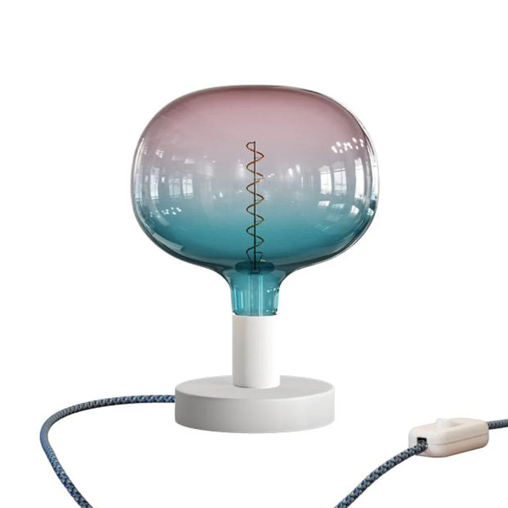 Posaluce Cobble table lamp in metal with UK plug - Matte White