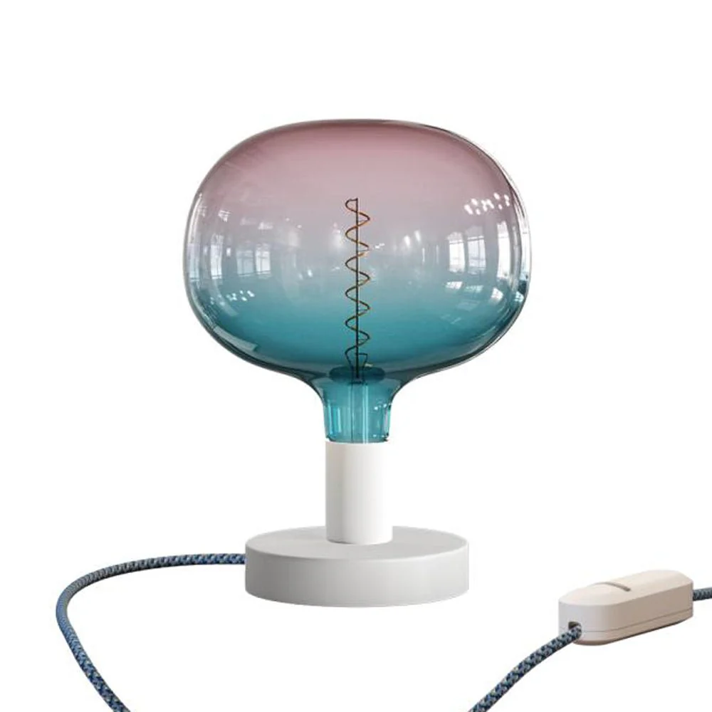Posaluce Cobble table lamp in metal with UK plug - Matte White - Image 5