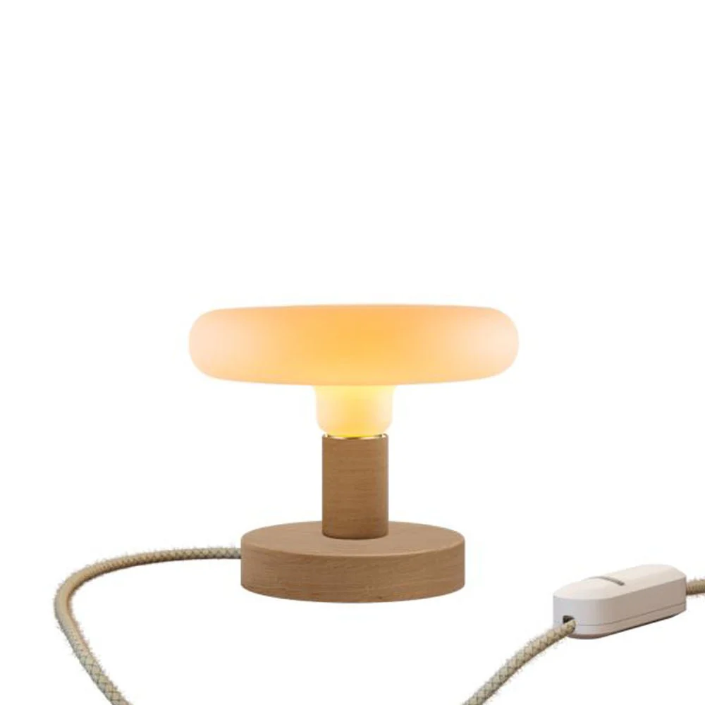 Posaluce Dash table lamp in wood with UK plug - Neutral - Image 5