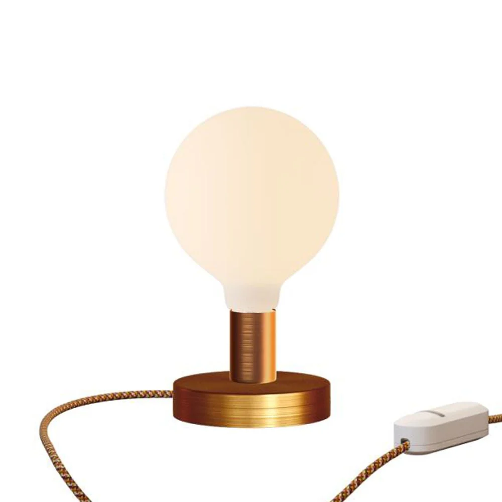 Posaluce Globo table lamp in metal with UK plug - Satin copper - Image 5