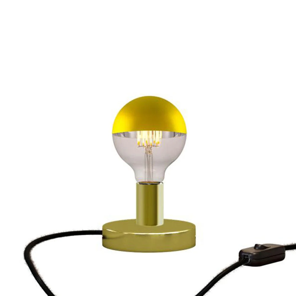 Posaluce Half Cup table lamp in metal with UK plug - Brass