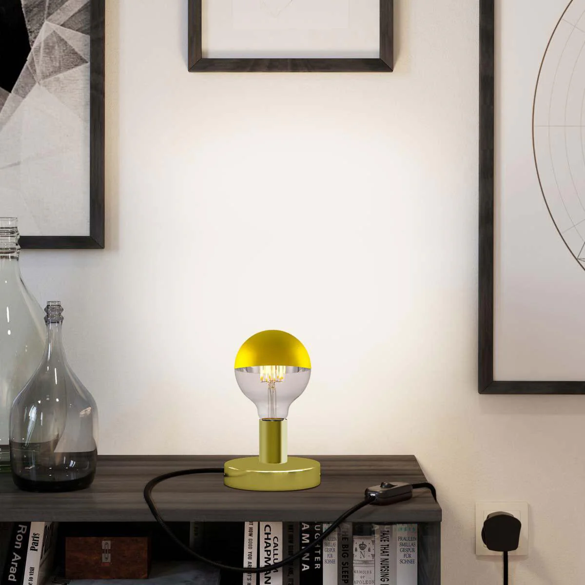 Posaluce Half Cup table lamp in metal with UK plug - Brass - Image 2