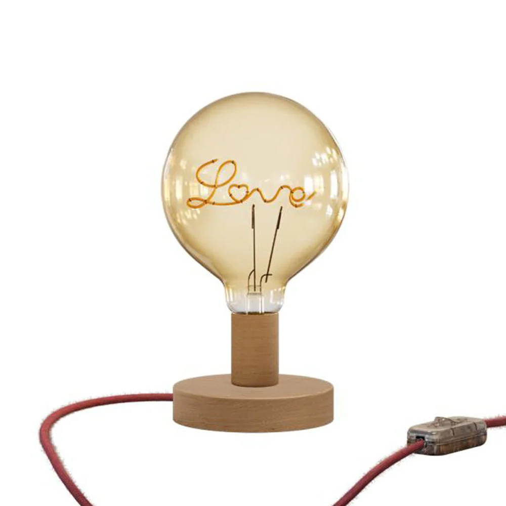 Posaluce Love table lamp in wood - Neutral