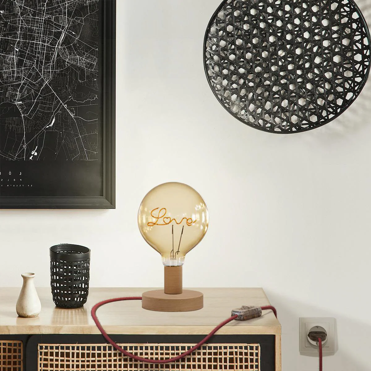 Posaluce Love table lamp in wood - Neutral - Image 2