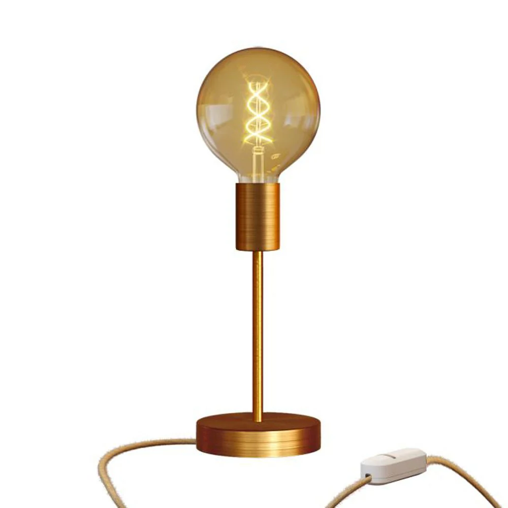 Alzaluce Globo table lamp in metal with UK plug - Brushed copper - Image 5