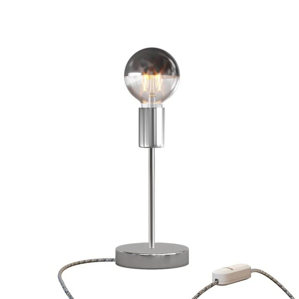Alzaluce Half Cup table lamp in metal with UK plug - Chrome - Image 5