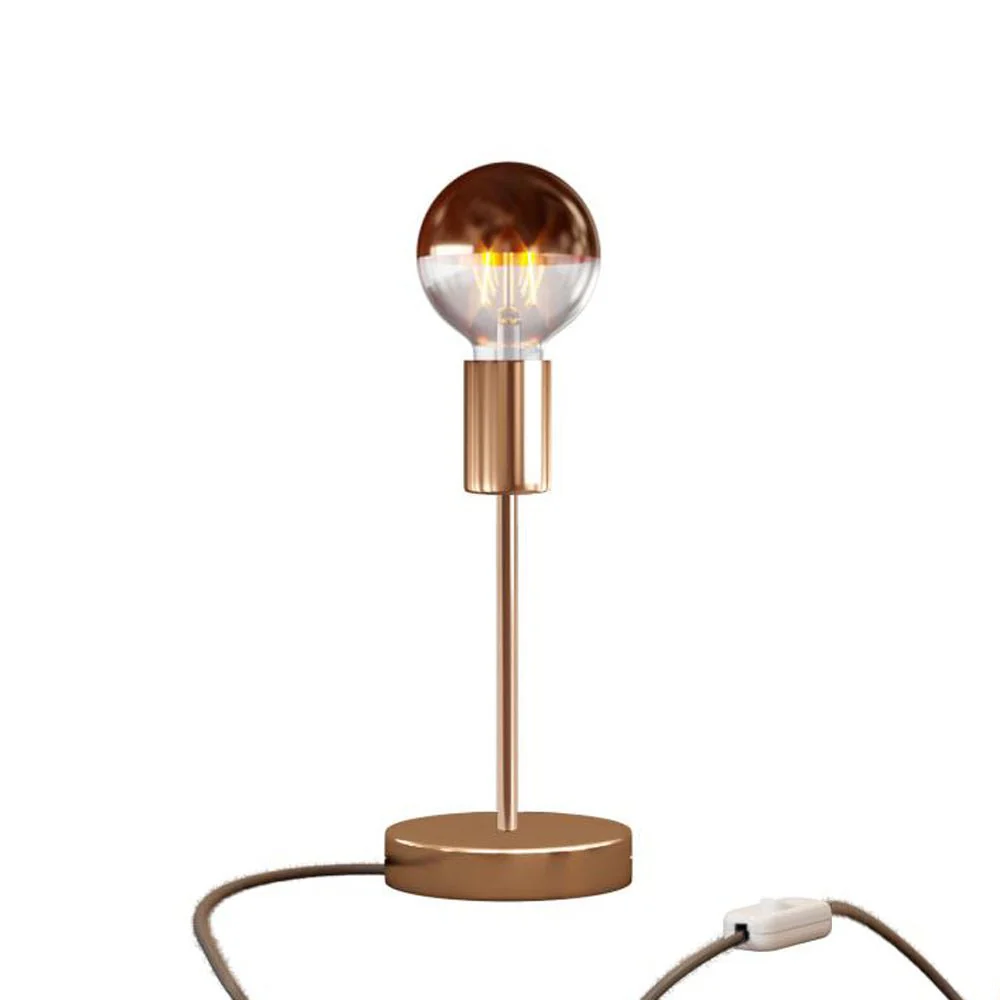 Alzaluce Half Cup table lamp in metal with UK plug - Copper