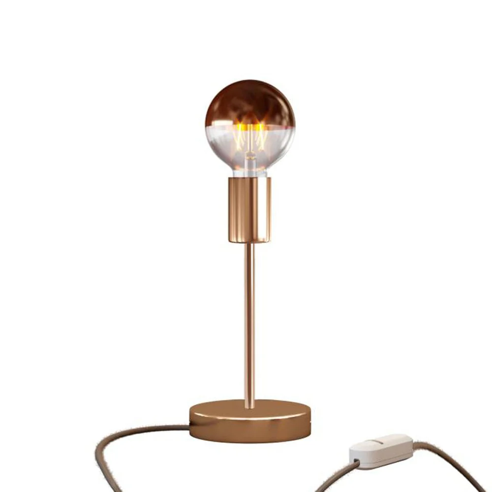 Alzaluce Half Cup table lamp in metal with UK plug - Copper - Image 5