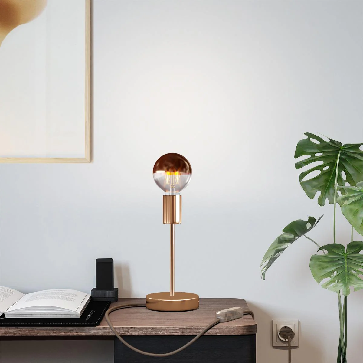 Alzaluce Half Cup table lamp in metal - Copper - Image 6